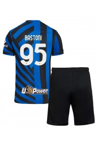 Inter Milan Alessandro Bastoni #95 Jalkapallovaatteet Lasten Kotipeliasu 2024-25 Lyhythihainen (+ Lyhyet housut)